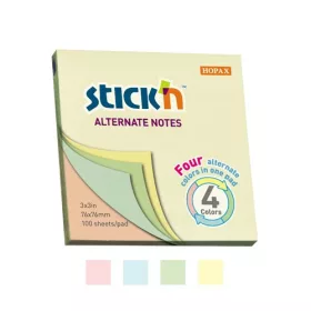   Öntapadós jegyzettömb STICK'N 76x76mm pasztell mix 100 lap