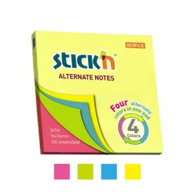   Öntapadós jegyzettömb STICK'N 76x76mm neon mix 100 lap