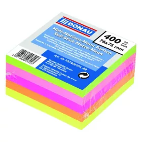   Öntapadós jegyzettömb DONAU 76x76 mm 400 lap vegyes neon színek