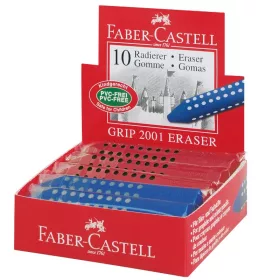   Radír FABER-CASTELL Grip 2001 háromszögletű 90x15x15mm piros/kék