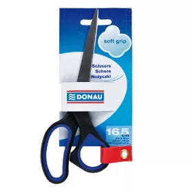 Olló irodai DONAU Soft Grip 16,5cm fekete-kék