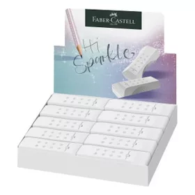 Radír FABER-CASTELL RollOn Sparkle pvc mentes fehér