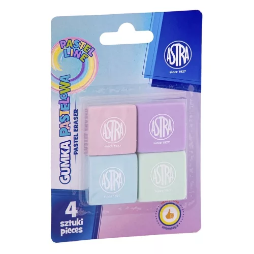Radír ASTRA pasztell 4 darab/bliszter