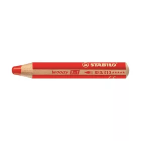 Színes ceruza STABILO Woody 3in1 hengeres vastag piros
