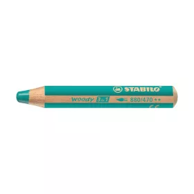 Színes ceruza STABILO Woody 3in1 hengeres vastag türkiz