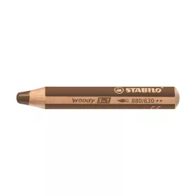 Színes ceruza STABILO Woody 3in1 hengeres vastag barna