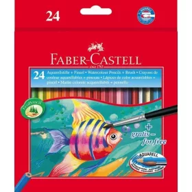   Színes ceruza FABER-CASTELL Aquarell hatszögletű 24 darabos+ecset