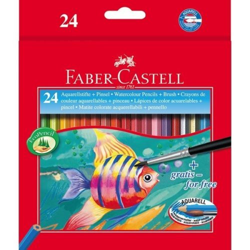 Színes ceruza FABER-CASTELL Aquarell hatszögletű 24 db/készlet+ecset
