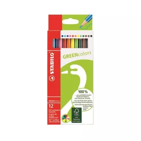   Színes ceruza STABILO Greencolors hatszögletű környezetbarát 12 darabos
