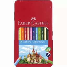   Színes ceruza FABER-CASTELL hatszögletű fémdobozos 12 darabos