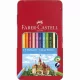 Színes ceruza FABER-CASTELL hatszögletű fémdobozos 12 darabos