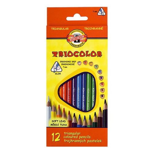 Színes ceruza KOH-I-NOOR 3132 Tricolor háromszögletű 12 db/készlet
