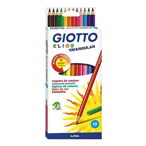 Színes ceruza GIOTTO Elios Wood Free háromszögletű 12 db/készlet