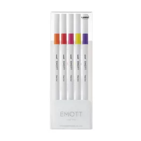   Tűfilc UNI EMOTT 5 darabos 0,4mm (narancs, cinóber, pink, citromsárga, fukszia)