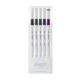   Tűfilc UNI EMOTT 5 darabos 0,4mm (sötétbarna, khaki,  szürke, lila, ametiszt)