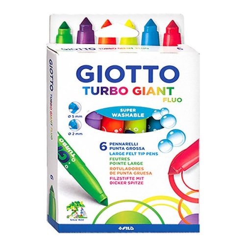 Filctoll GIOTTO Turbo Giant fluo vastag 7,5mm akasztható 6db-os készlet