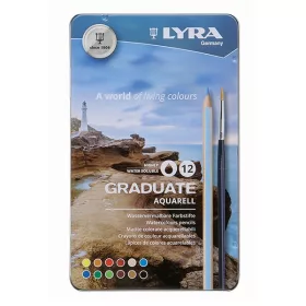   Színes ceruza LYRA Graduate Aquarell hatszögletű fémdoboz 12 darabos