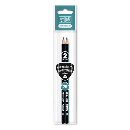 Grafitceruza ARS UNA 2B háromszögletű csíkos 2 darabos