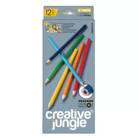 Színes ceruza CREATIVE JUNGLE grey hatszögletű 12 darabos