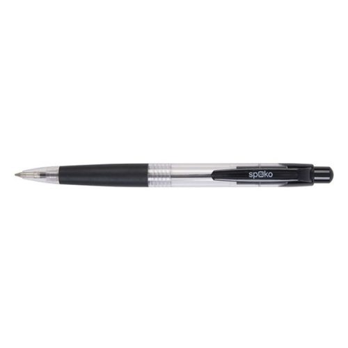 Golyóstoll SPOKO 0112 átlátszó fekete tolltest, fekete írásszín