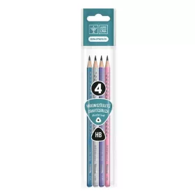   Grafitceruza ARS UNA háromszögletű ezüst levél HB 4 darabos