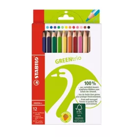   Színes ceruza STABILO Greentrio háromszögletű jumbo 12 darabos