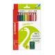 Színes ceruza STABILO Greentrio háromszögletű jumbo 12 darabos