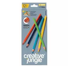   Színes ceruza CREATIVE JUNGLE grey háromszögletű 12 darabos