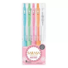   Zseléstoll készlet ZEBRA Sarasa Clip Milk nyomógombos 0,5 mm 5 darabos