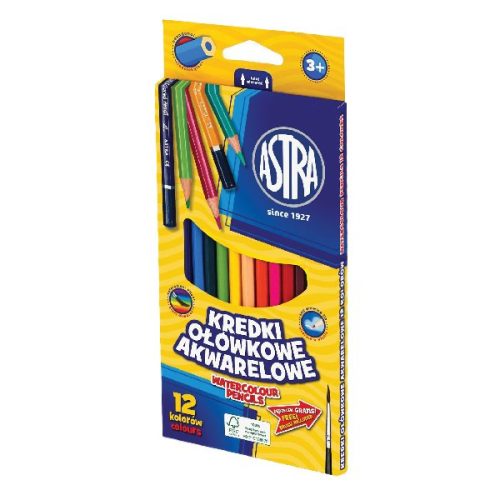 Színes ceruza ASTRA akvarell 12 színű ajándék ecsettel