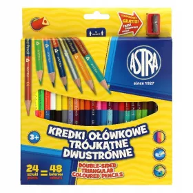 Színes ceruza ASTRA duo ajándék hegyezővel 48 színű