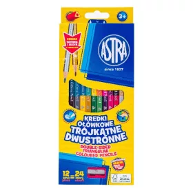   Színes ceruza ASTRA háromszögletű duo kétvégű 12 darabos 24 színű