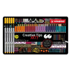   Flictoll STABILO Cretive Tips Arty Urban fémdobozos 50 darabos