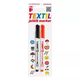 Textilmarker ICO T-Shirt slim M fekete+piros 2 darabos