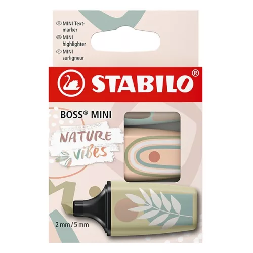 Szövegkiemelő készlet STABILO Boss Mini Naturevibes 3 darabos