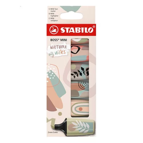 Szövegkiemelő készlet STABILO Boss Mini Naturevibes 6 darabos