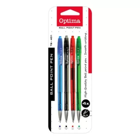   Golyóstoll készlet OPTIMA nyomógombos TB 401 0,7 mm vegyes színek 4 darabos