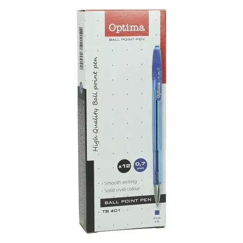 Golyóstoll OPTIMA nyomógombos TB 401 0,7 mm kék