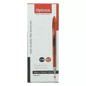 Golyóstoll OPTIMA nyomógombos TB 401 0,7 mm piros