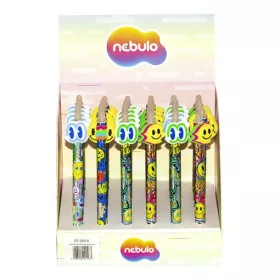 Zseléstoll NEBULO nyomógombos radírozható 0,7 mm Smile