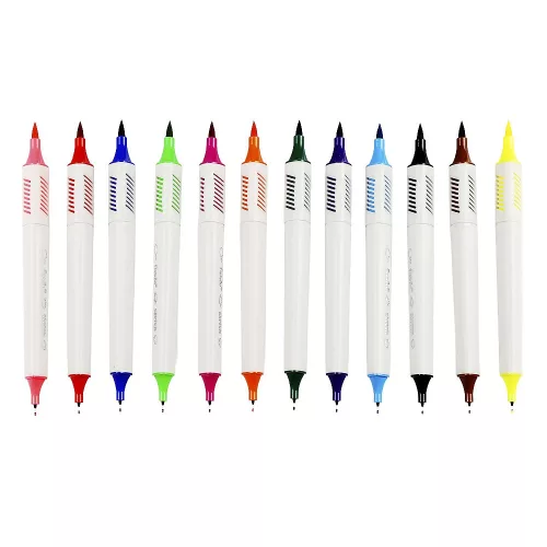 Filctoll FIORELLO GR-F726-12 színes kétvégű 12 darabos