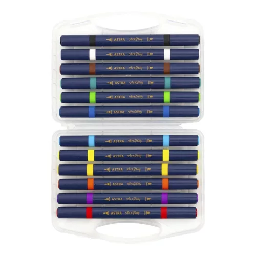 Filctoll ASTRA PEN kétvégű 12 darabos