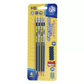   Grafitceruza ASTRA radíros háromszögletű ajándék hegyezővel HB 4+1 db/bliszter