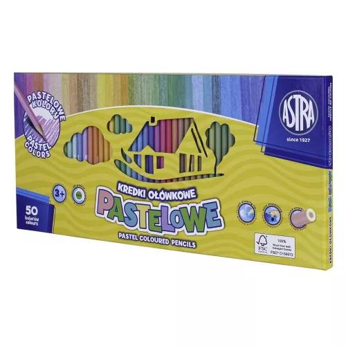 Színes ceruza ASTRA pasztell színek 50 darabos