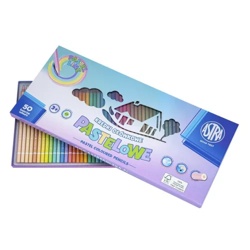 Színes ceruza ASTRA pasztell színek 50 darabos