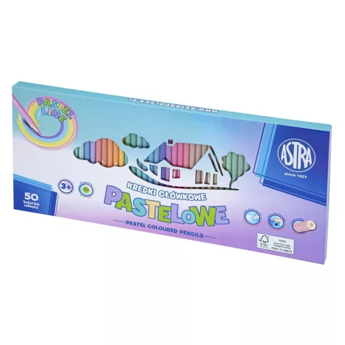 Színes ceruza ASTRA pasztell színek 50 darabos