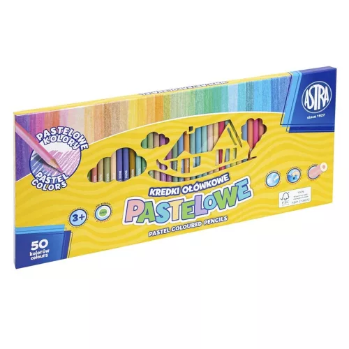 Színes ceruza ASTRA pasztell színek 50 darabos