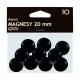 Táblamágnes GRAND 20mm fekete 10 darabos