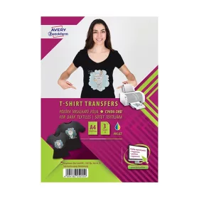   Textilre vasalható fólia AVERY C9406-3HU sötét pólóra vasalható tintasugaras nyomtatóhoz (3 ív/doboz)