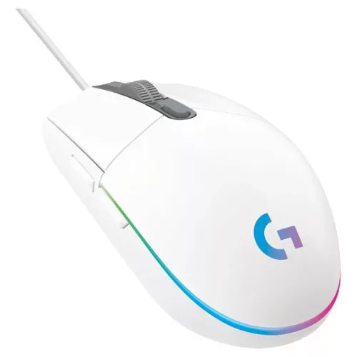 Egér vezetékes LOGITECH G203 Lightsync USB 6 gombos 8000 DPI fehér